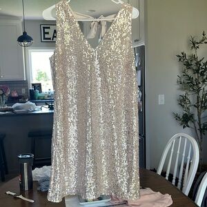 LOFT sequinned lined dress